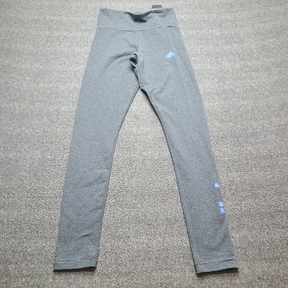 Adidas Tights Women XS Grey High Rise Full Length Yoga Exercise Running Fitness